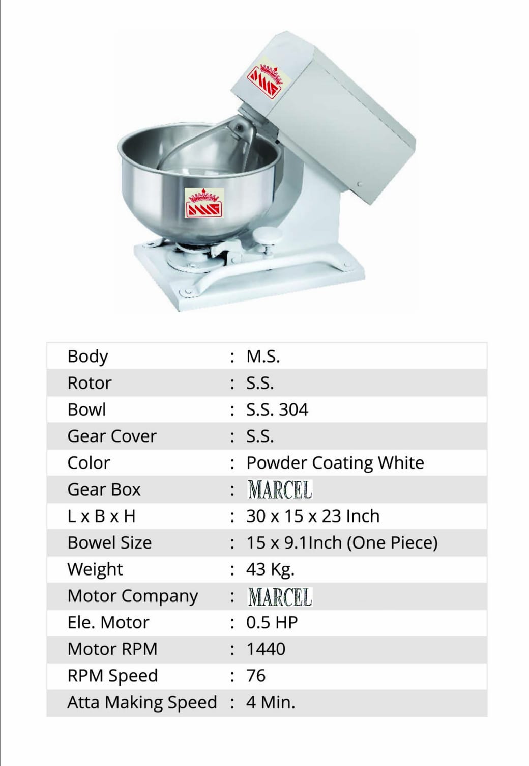 Flour Mixing Machine (5KG) Maharaja Machinery
